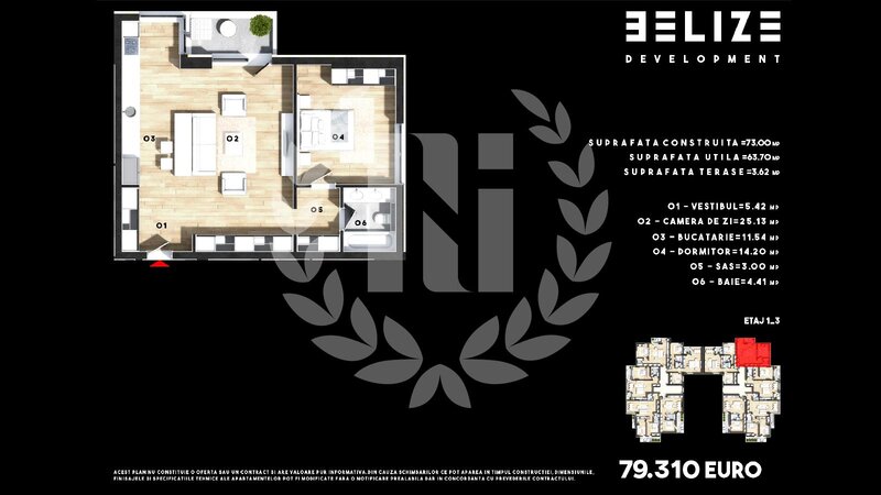 Cernica apartament 2 camere bloc nou